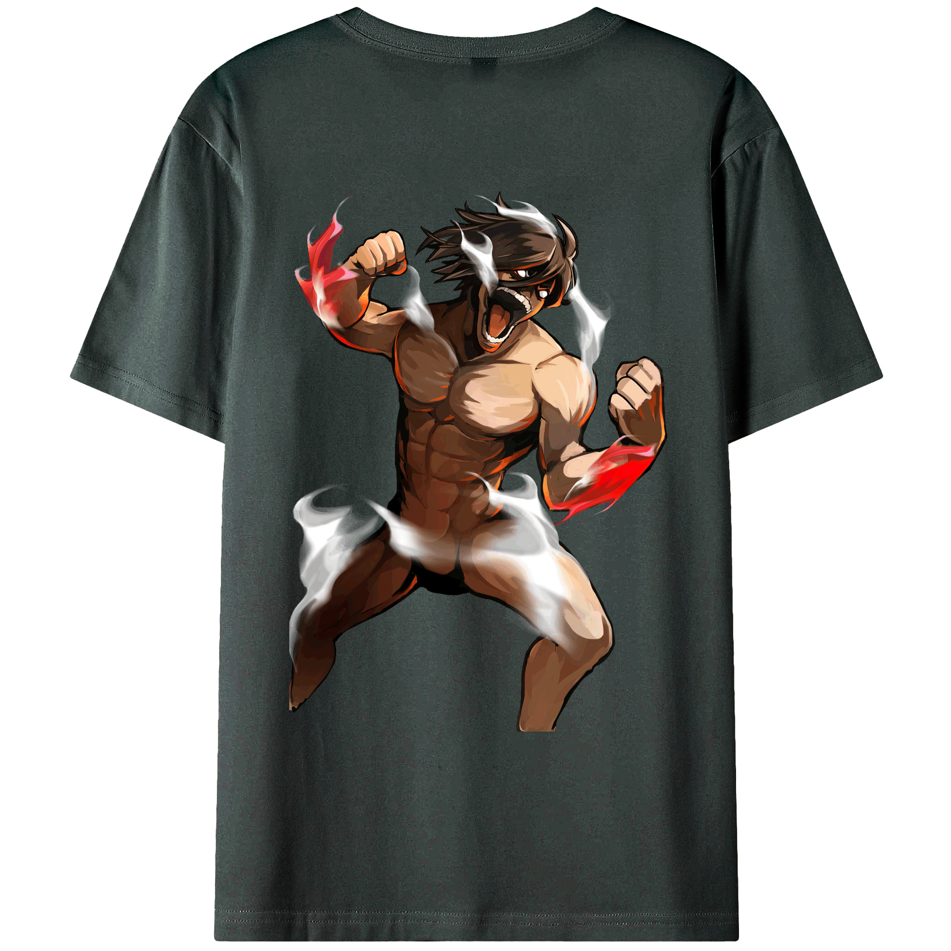 （画像用） 進撃の巨人 Attack on Titan 綿100％ メンズ半袖Tシャツ（バックプリント） 通気性